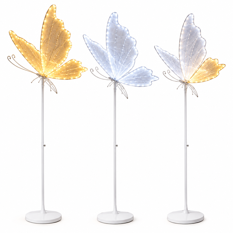 Illuminated butterfly light stands