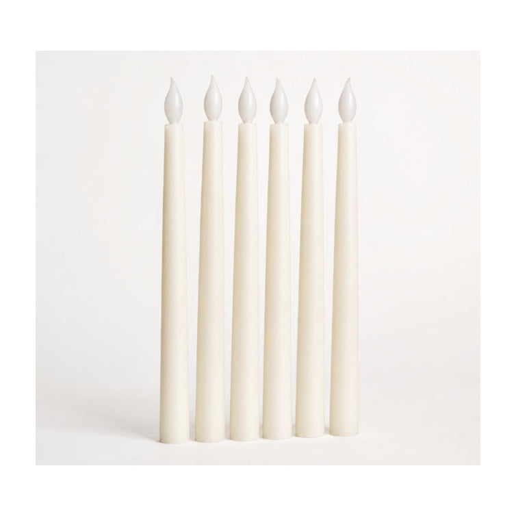 LED Taper Candles with Holder Base (Box of 6)