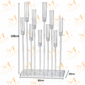 10-Head Rectangular Acrylic Candelabra, 108 cm
