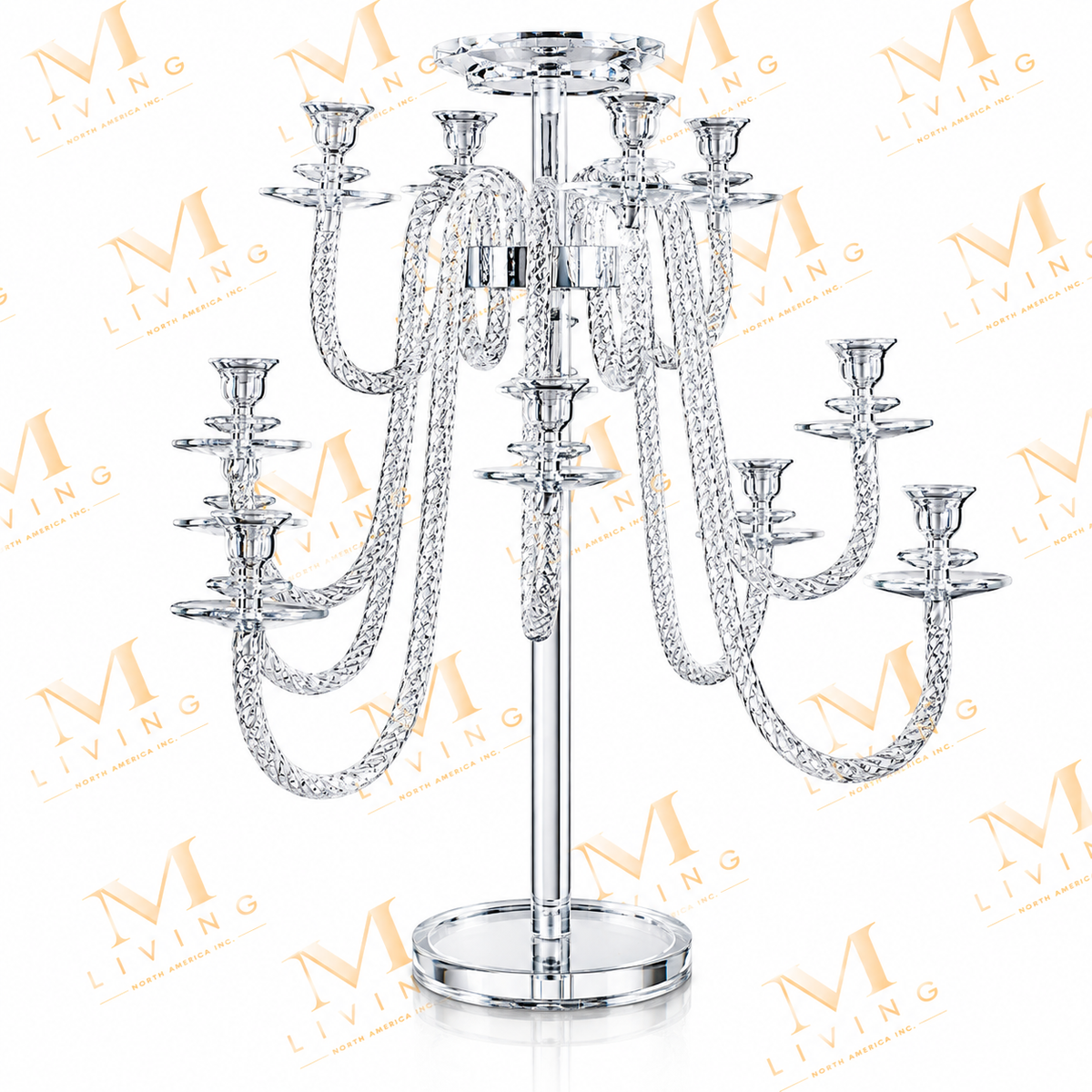 Twisted-Arm Acrylic Candelabra, 85 cm