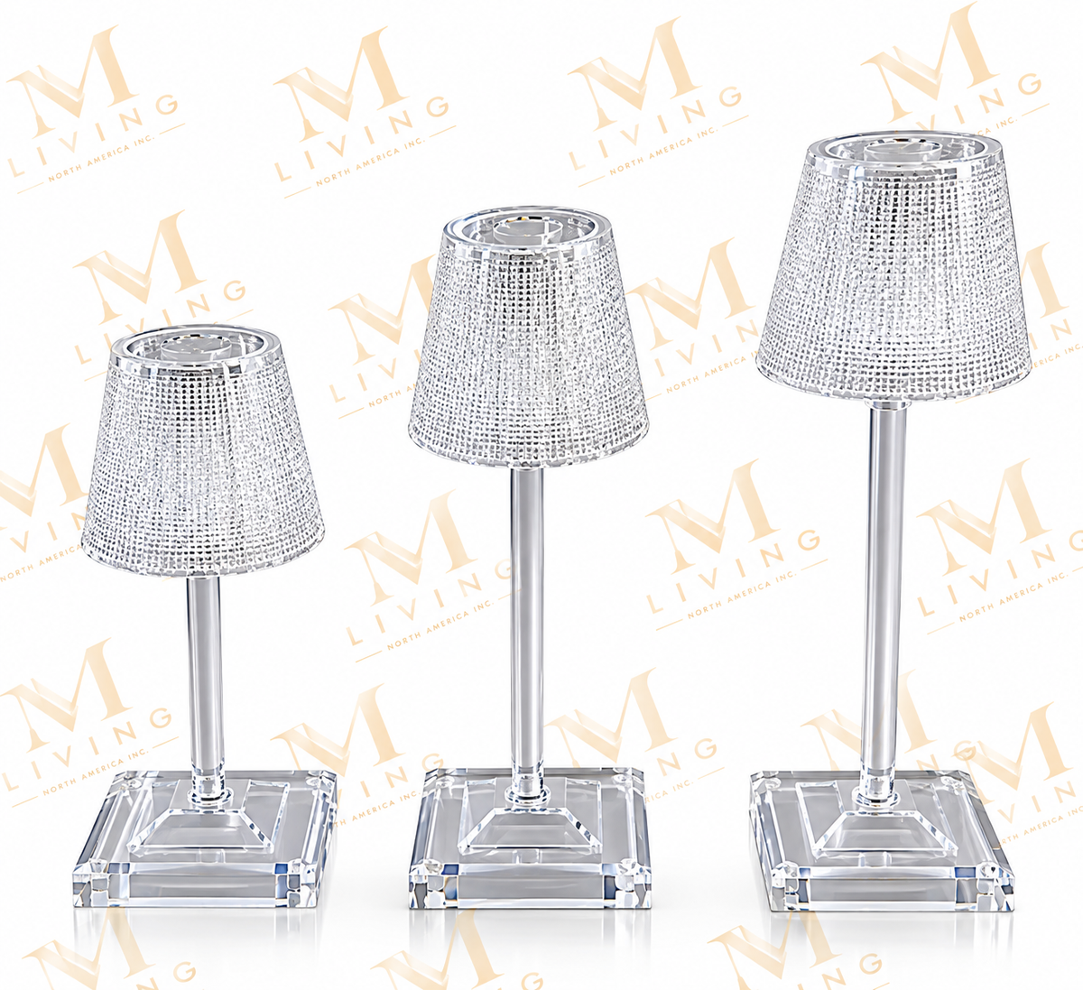 Acrylic Table Lamp Centrepieces, Set of 3