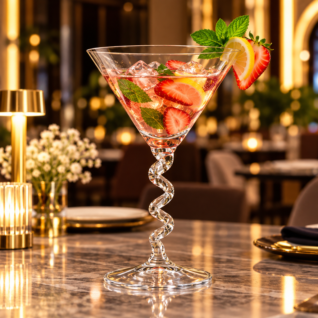 Spiral Stem Martini Glass, 250 ml
