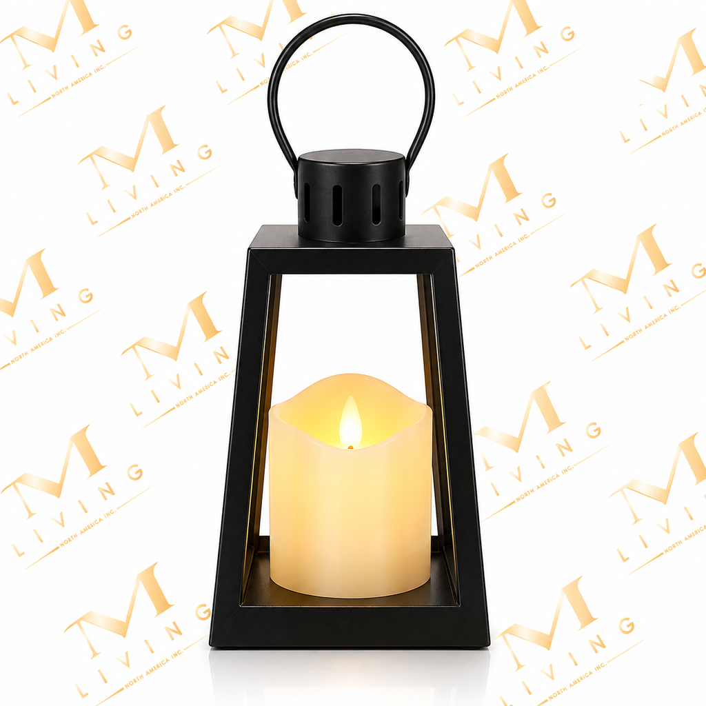 Large Trapezoid LED Candle Lantern