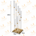 Acrylic Floor Candelabra with Gold Base, 128 cm