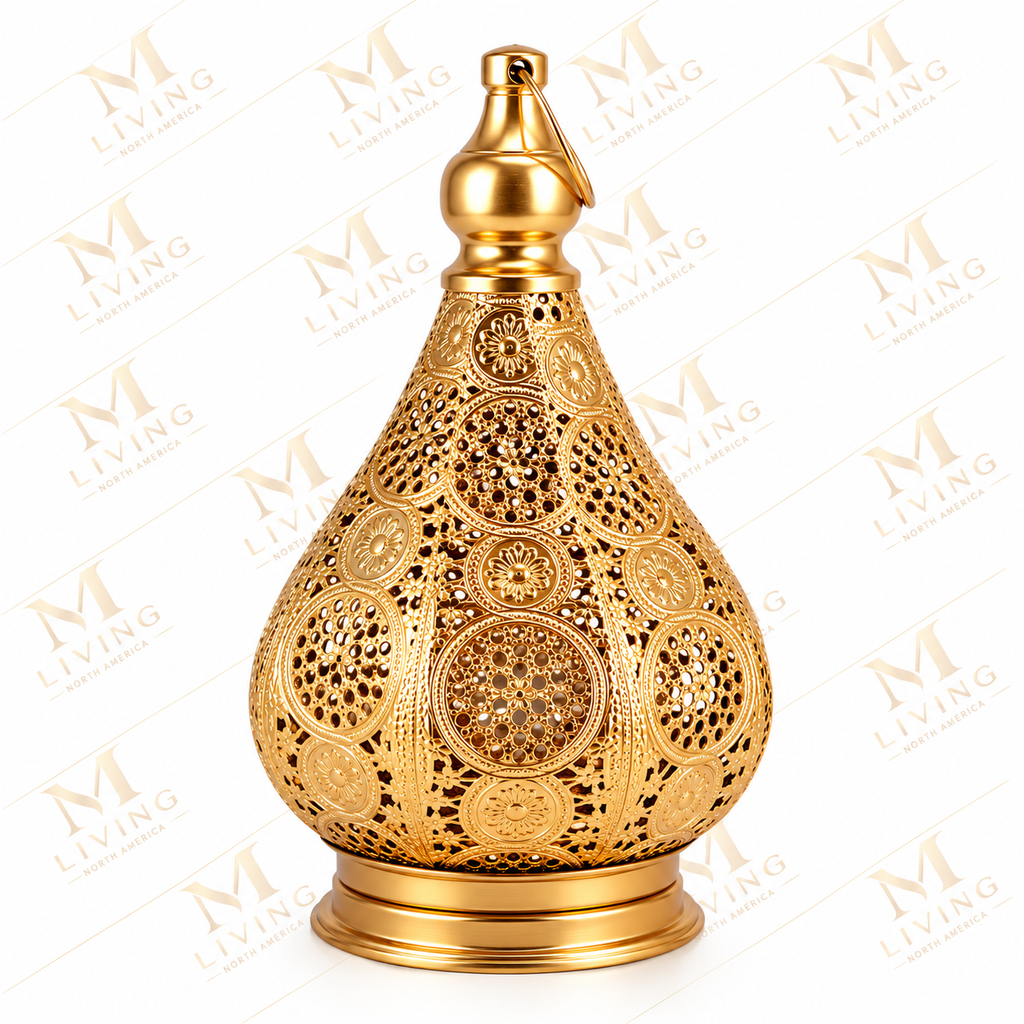 Gold Teardrop Cutwork Lantern