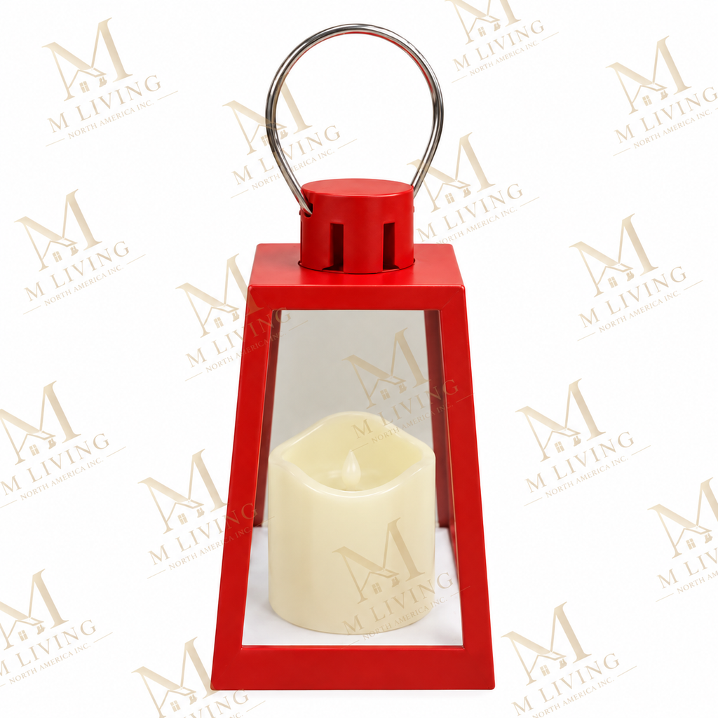 Large Trapezoid LED Candle Lantern