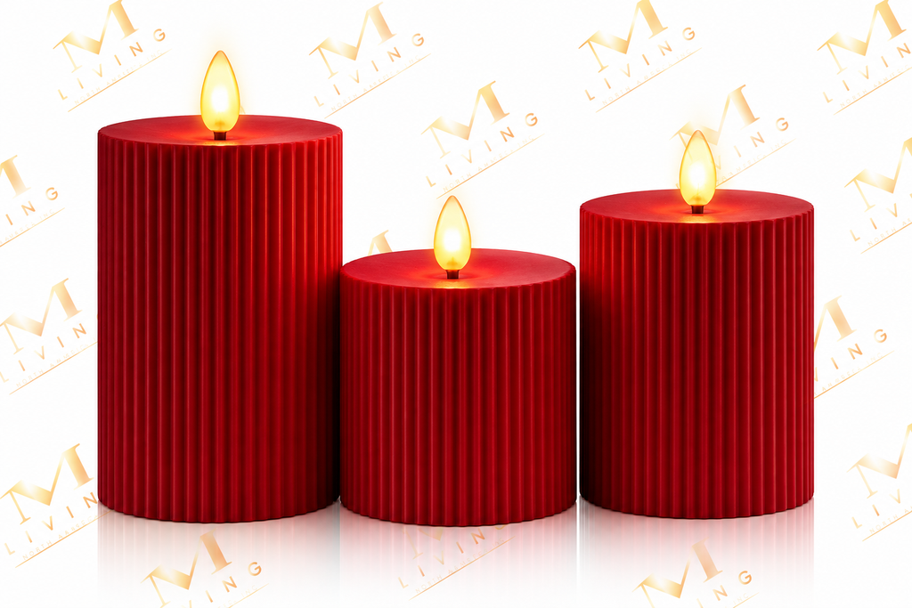 Velvet Flocked LED Pillar Candle