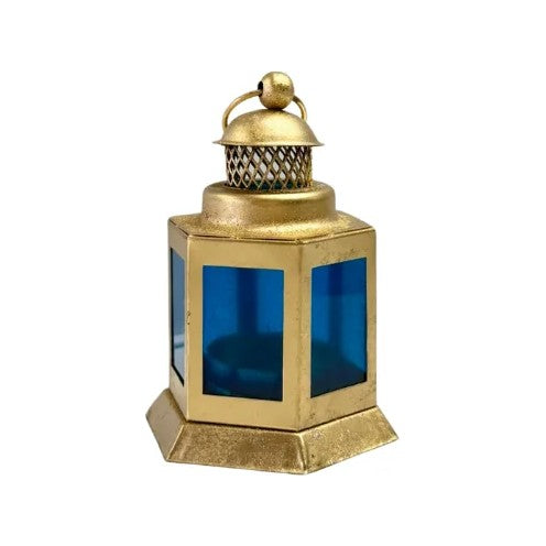 Vintage Mini Lantern with Coloured Glass