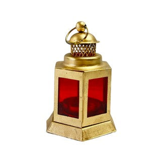 Vintage Mini Lantern with Coloured Glass