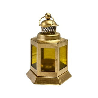 Vintage Mini Lantern with Coloured Glass