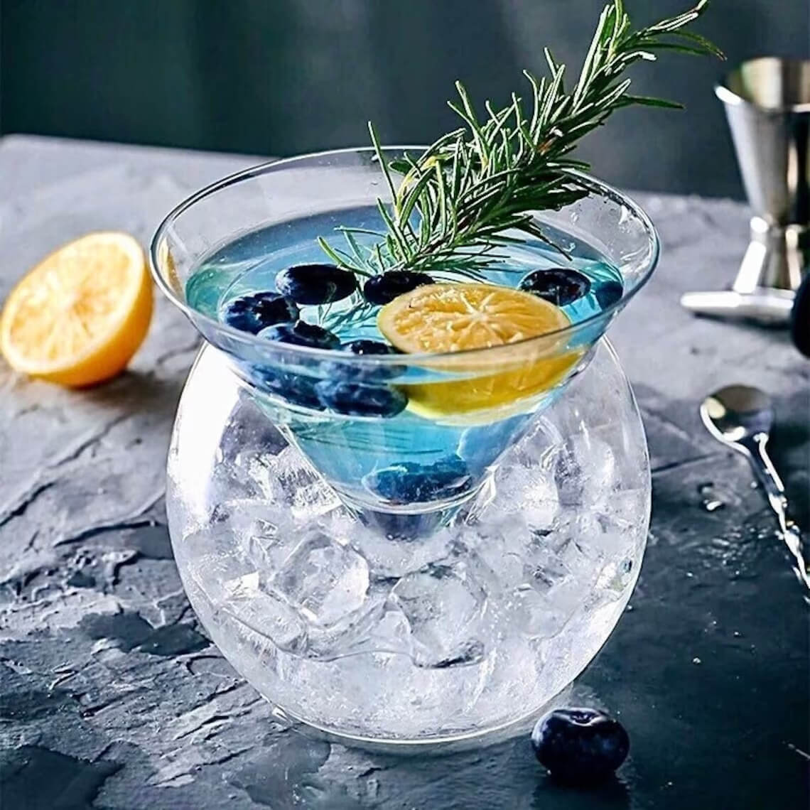 Cocktail Glass with Ice Bowl Base, 200 ml